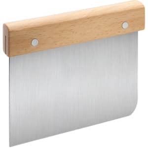 A Beechwood handle flour cutter with a stainless steel blade, featuring a smooth, brushed finish.