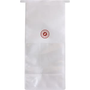 A clear iron wire sealing storage bag measuring 13x28x10cm, featuring a logo and a transparent design.