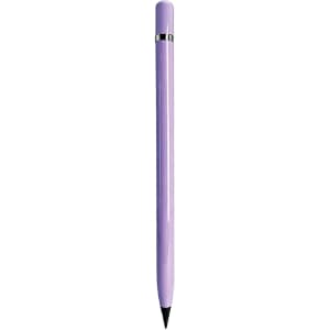 A purple pencil with a sleek design and a silver accent. The product has a logo on it.