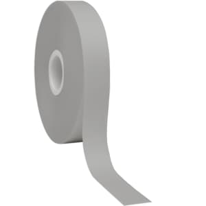 A roll of hot stamping cotton ribbon in a solid grey colour, featuring a smooth texture and a central core.