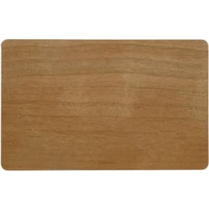 A bamboo business card in a natural wood finish with a smooth, rectangular surface.