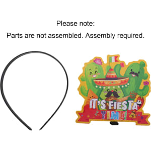 A black headband with a colourful, festive cactus graphic that reads "It's Fiesta Time!" next to it.