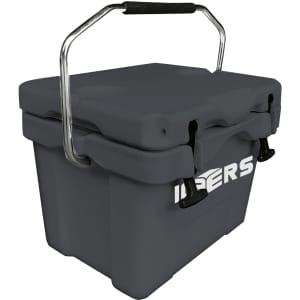 A grey 15L Cooler Box with a sturdy handle and branding on the front.