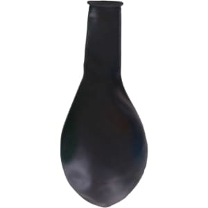 A black 30cm balloon, featuring a smooth surface and rounded shape. It has a fastening at the top.