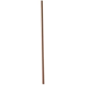 A stainless steel straw with a sleek gold finish, featuring a subtle logo. Ideal for eco-friendly drinking.
