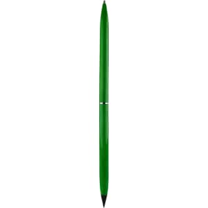 A green double-ended pencil and ballpoint pen featuring a sleek design and a branding logo.