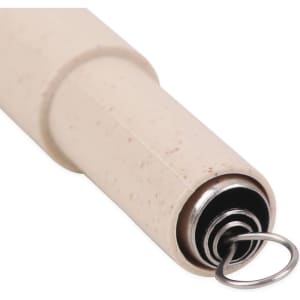 A cream-coloured eco-friendly straw with a metal attachment. It has a textured finish.