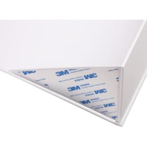 A foldable magnetic box in white with a 3M adhesive backing visible on the inside corner.