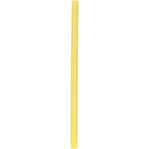 A reusable silicone straw in a bright yellow colour, featuring a simple design and a smooth finish.
