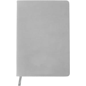 A5 PU cover notebook in grey with a smooth finish and a ribbon bookmark. It has a simple design with no visible branding.