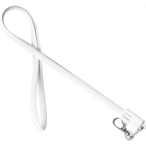 A white TPE lanyard charging cable with a clip attachment and a connector at one end.