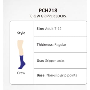 Crew Gripper Socks in navy blue, featuring non-slip grip points, suitable for adults size 7-12.