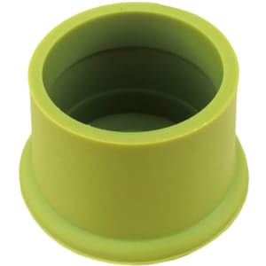 A silicone wine stopper in vibrant green, featuring a smooth design and a slightly flared base.