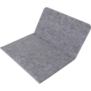 A small grey felt file pouch with a wide opening and a minimalist design, featuring a subtle brand logo.