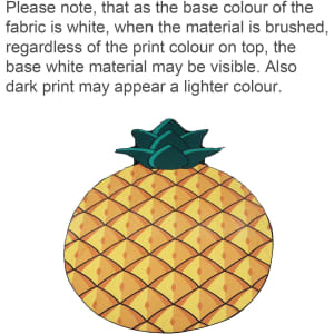 A custom shaped beach towel featuring a pineapple design with vibrant yellow and green colours.