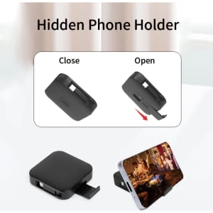 A 60W 4-in-1 retractable charging cable in black with a hidden phone holder feature.