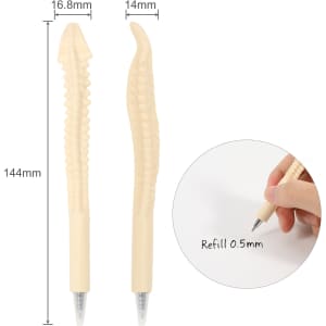 A Spine Bone Pen in cream colour, featuring a textured spine design. Includes a 0.5mm refill option.
