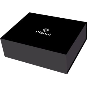 A medium foldable magnetic box in black with a logo on the top surface.