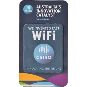 A promotional phone screen cleaner featuring a blue design with an organisational logo.