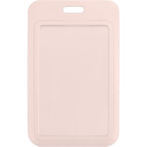 A pink ABS single side ID card holder with a top slot for a lanyard or clip, featuring a smooth surface.