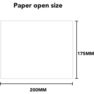 A square paper with dimensions of 200mm by 175mm, featuring a blank design and no visible branding.