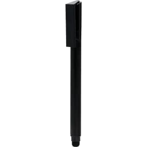 A black 3 in 1 stylus USB pen with a clip and a rubber tip for touchscreen use. It features a branding logo.