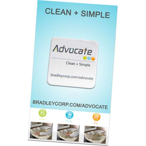 A promotional image for a cleaning cloth featuring a logo, with text describing its usage. The background is light blue.
