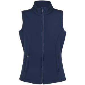 A navy soft shell vest from the TEMPEST range with a zip front and two side pockets. It has a logo on it.