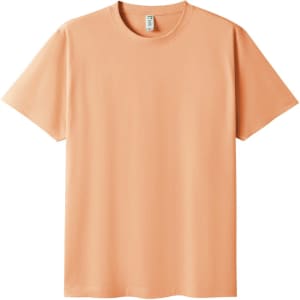A peach-coloured unisex modern fit T-shirt with short sleeves and a round neckline, featuring a logo.