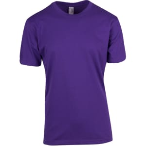 A purple modern fit tee with short sleeves. The shirt features a simple design and includes a logo.