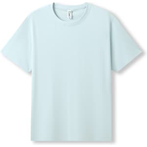 A light blue unisex modern fit t-shirt with short sleeves and a round neckline, featuring a label inside.