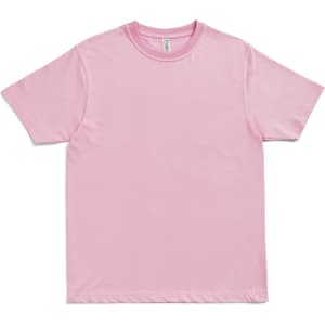 A pink unisex modern fit T-shirt with short sleeves and a simple design, featuring a logo.