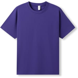 A purple unisex modern fit tee with short sleeves and a round neckline, featuring a label inside.