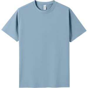 A light blue unisex modern fit T-shirt with short sleeves and a branding logo.