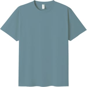A light blue unisex modern fit T-shirt with a crew neckline and short sleeves. It features a brand logo.