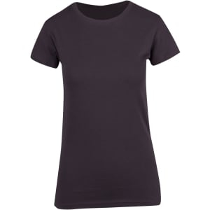 A women's modern fit T-shirt in black, featuring short sleeves and a round neck. Includes a logo.