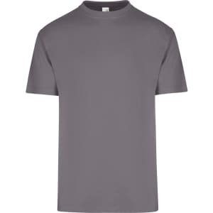 A unisex regular t-shirt in a solid grey colour, featuring a simple cut and a logo.