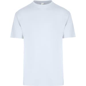 A light blue unisex regular T-shirt with a round neck and short sleeves, featuring a logo.