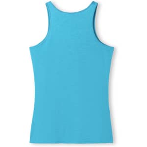 A women's singlet in a vibrant blue colour, featuring a simple design with a logo.