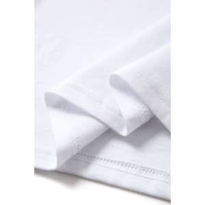 A white women's singlet featuring folded sleeve edges, showcasing its fabric quality and stitching details.