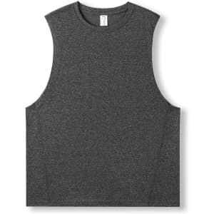 A grey sleeveless tee from the Greatness Range, featuring a simple design and no visible branding.