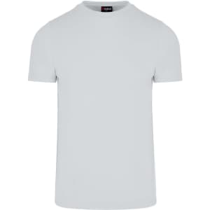 A light grey men's slim fit T-shirt with short sleeves and a simple design, featuring a logo.
