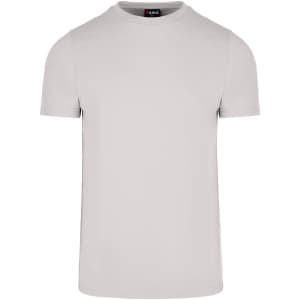 A light grey men's slim fit T-shirt with a round neckline and short sleeves. Features a logo on the tag.