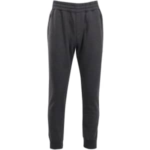Men's STANCE brushed fleece pants in dark grey with an elastic waistband and side pockets. Features a logo.