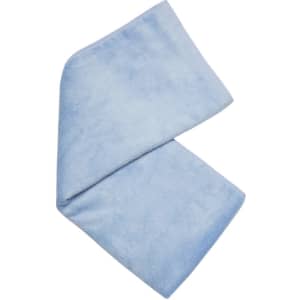 A light blue bamboo fitness towel with a soft texture, featuring a branded logo.