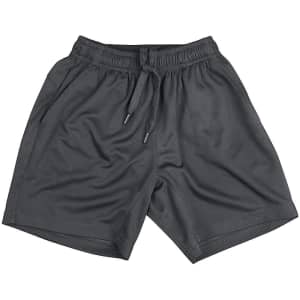Adults' bamboo charcoal sports shorts in black, featuring an elastic waistband and side pockets.