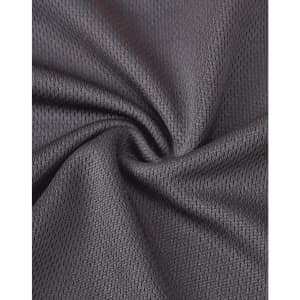 A close-up of grey segmented mesh fabric, showcasing its breathable texture and pattern.