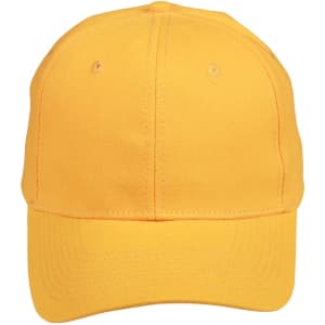 A yellow heavy brushed cotton cap with a structured crown and a curved brim. Features a logo on the front.
