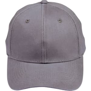 A grey heavy brushed cotton cap with a curved brim and an adjustable strap at the back. Features a logo.