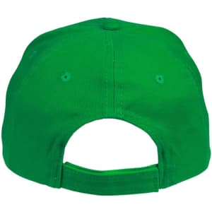 A green heavy brushed cotton cap with an adjustable strap at the back, featuring small ventilation holes.